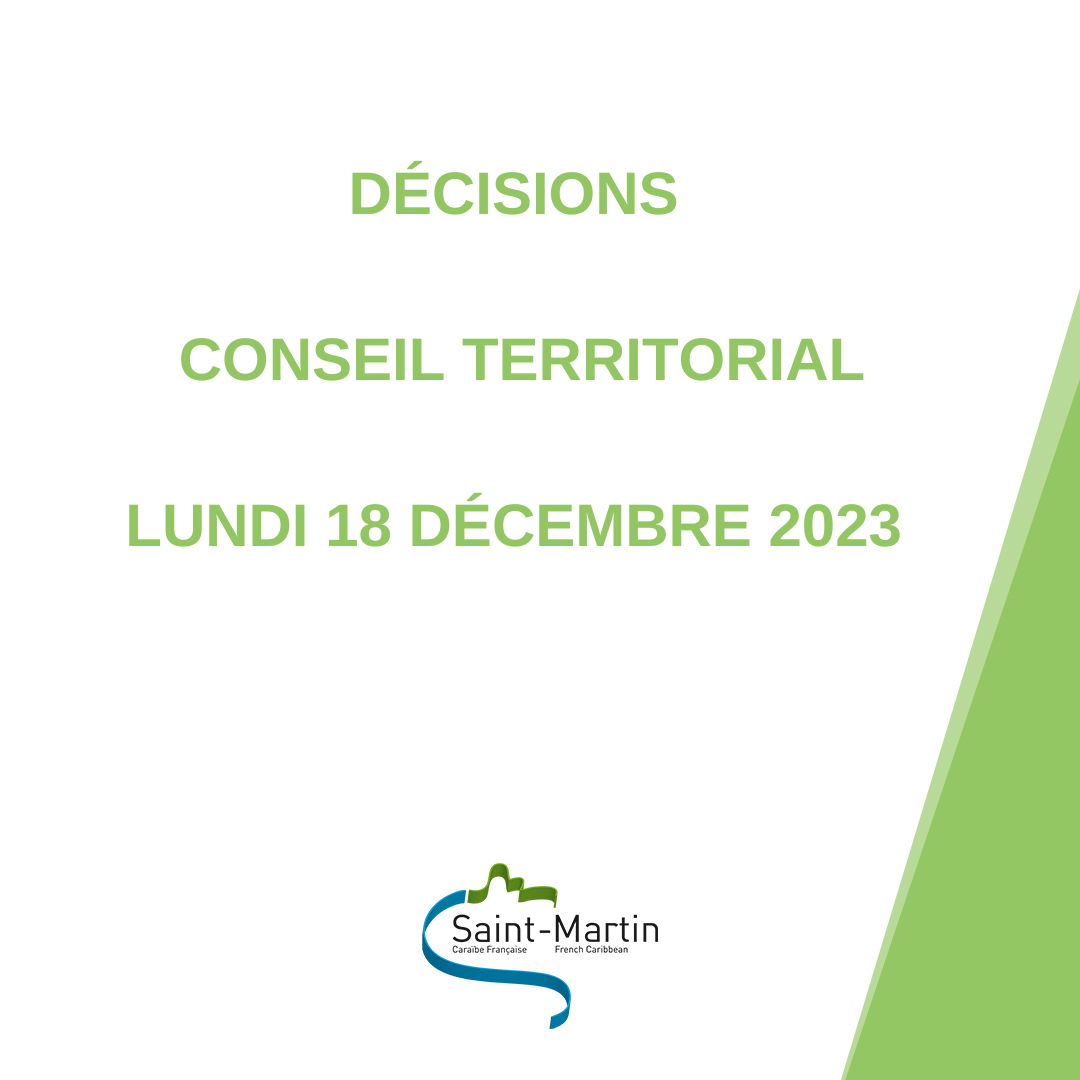 Dcisions du conseil territorial du 18 dcembre 2023