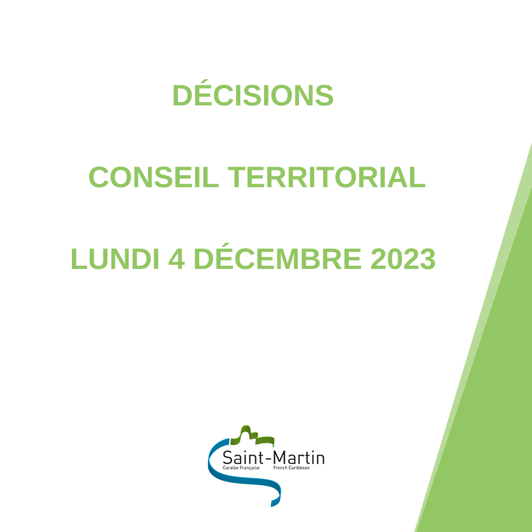 Dcisions du conseil territorial du 4 dcembre 2023