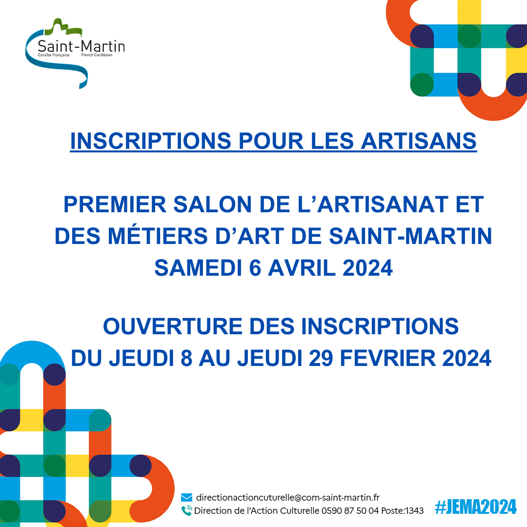 Communiqu de Presse: Inscriptions 1er Salon Artisanat de Saint-Martin