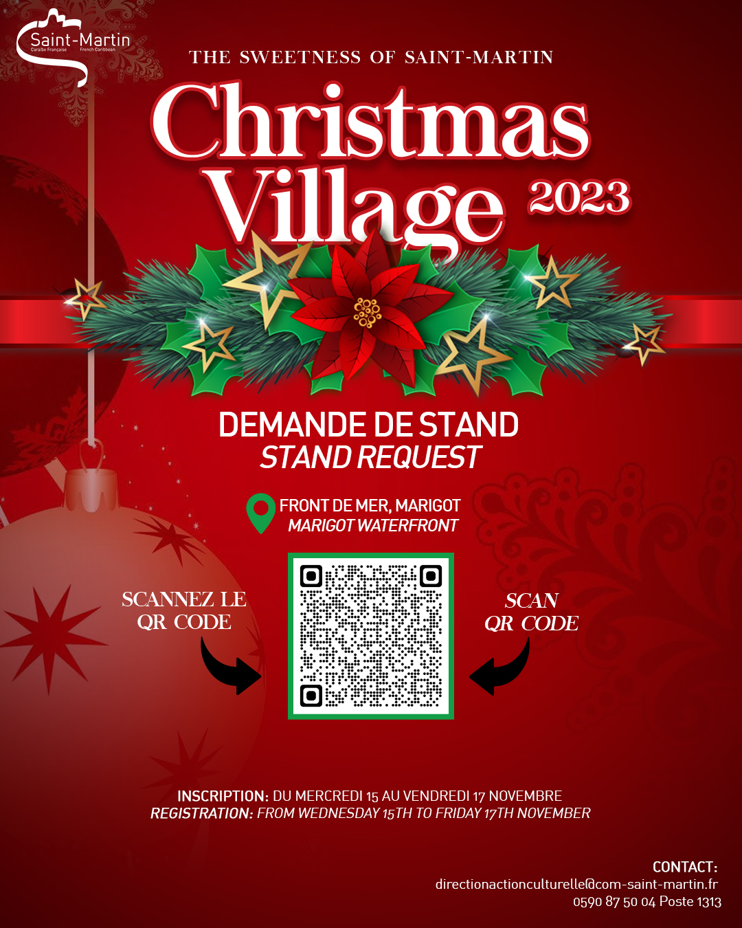 DEMANDE DE STAND - THE SWEETNESS OF SAINT-MARTIN CHRISTMAS VILLAGE 2023 !